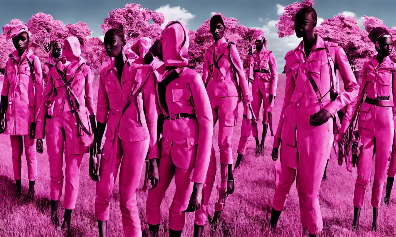 Image similar to fashion advertising campaign by richard mosse