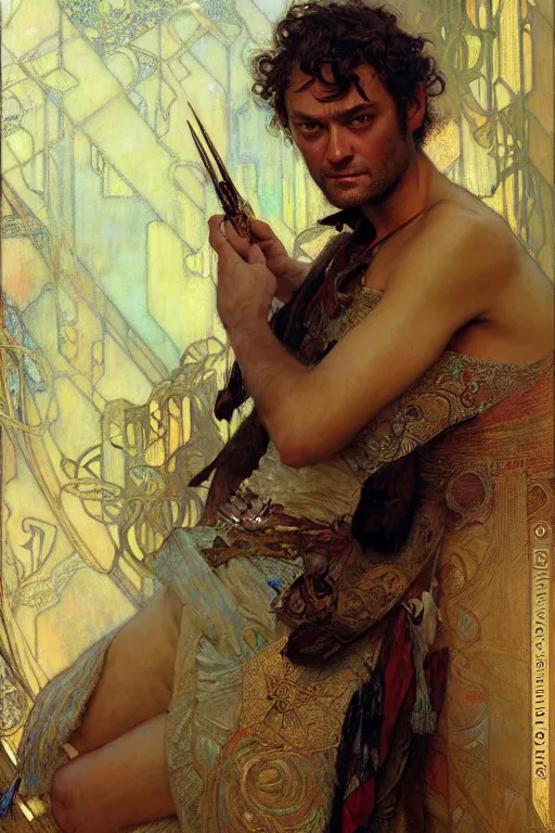 Image similar to jude law, painting by gaston bussiere, craig mullins, greg rutkowski, alphonse mucha