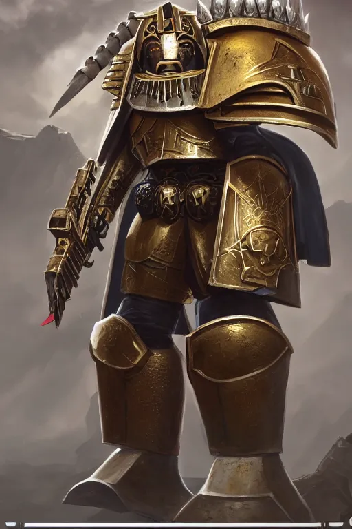 Image similar to armor portrait heros warhammer 4 0 k horus heresy fanart - the primarchs emperor by johannes helgeson animated with vfx concept artist & illustrator global illumination ray tracing hdr fanart arstation zbrush central hardmesh 8 k octane renderer comics stylized