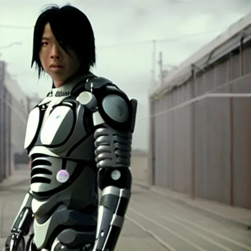 Image similar to movie still of cyborg sasuke, cinematic composition, cinematic light, criterion collection, by edgar wright