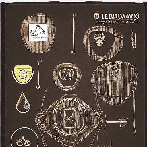 Image similar to A condom survival kit designed by LeonardoDaVinci, patent style