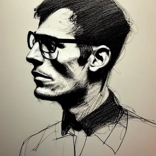 Image similar to a realistic yet scraggly portrait sketch of the side profile of a stern and sophisticated idubbbz, trending on artstation, intricate details, in the style of frank auerbach, in the style of sergio aragones, in the style of martin ansin, in the style of david aja, in the style of mattias adolfsson