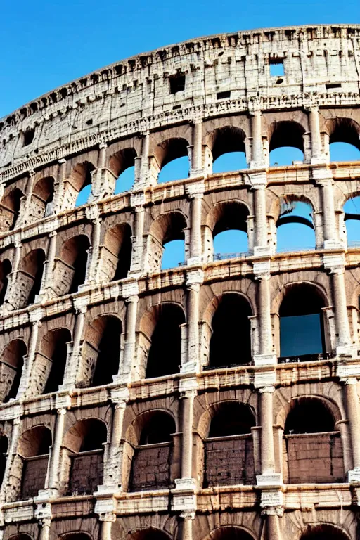 Image similar to a photo showing a huge ice cream atop of the colosseum