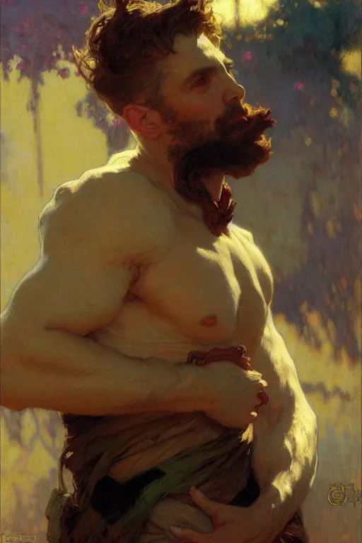 Image similar to attractive man, painting by gaston bussiere, craig mullins, greg rutkowski, alphonse mucha