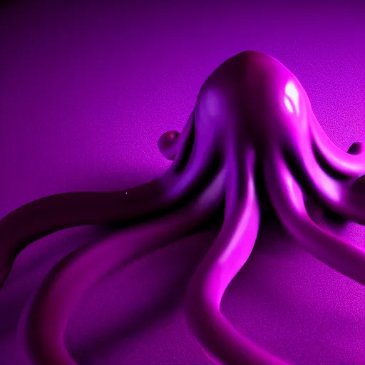 Image similar to purple tentacles. super realistic 8 k render of a dark hooded powerful elegant, cinematic composition