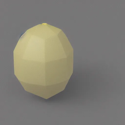 Image similar to a render of a low polygon lemon, unreal engine