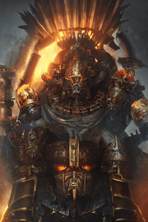 Image similar to queen portrait heros warhammer 4 0 k horus heresy fanart - the primarchs emperor by johannes helgeson animated with vfx concept artist & illustrator global illumination ray tracing hdr fanart arstation zbrush central hardmesh 8 k octane renderer comics stylized