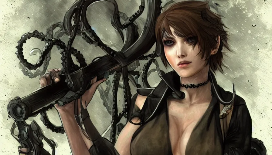 Image similar to quiet from metal gear solid 5 as a lovecraftian witch