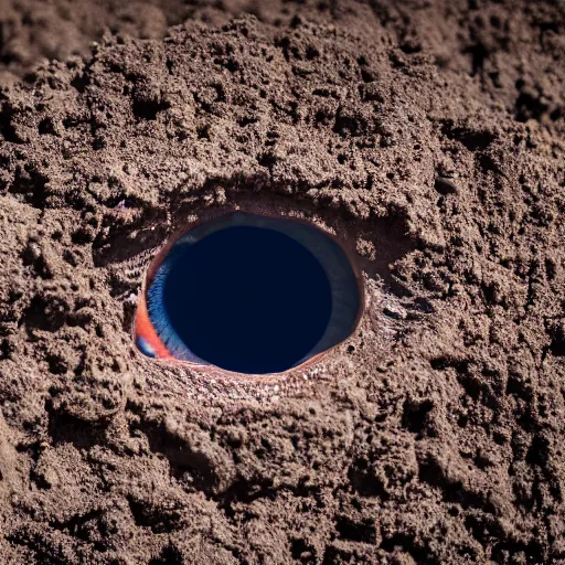 Image similar to eyeballs peaking through, buried under a sea of mud, 4 k, 8 k, landscape