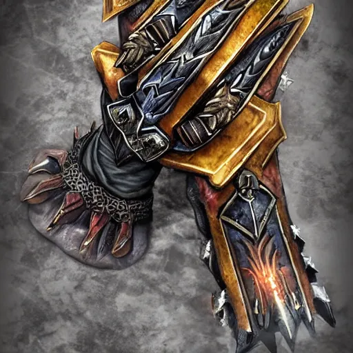 Image similar to warrior Gauntlet fist, war theme gauntlet fist, fantasy gauntlet of warrior, armored gauntlet fingers, fiery coloring, epic fantasy style art, fantasy epic digital art, hearthstone weapon art, epic fantasy weapon art