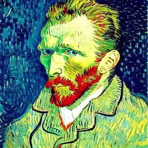 Prompt: a self-portrait of Van Gogh by Picasso