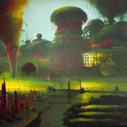 Prompt: kew gardens by paul lehr