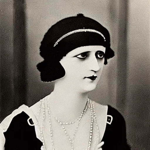Prompt: photograph of a woman wearing weimar berlin fashion, 1 9 2 0's, looking at the camera, aesthetic, elaborate, intricate, highly detailed, detailed face, photorealism, smooth, sharp focus, rim light, art by waterhouse, duchamp,