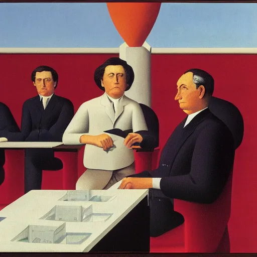 Image similar to painting of the congress in session by rene magritte, hd, 4 k, detailed, award winning