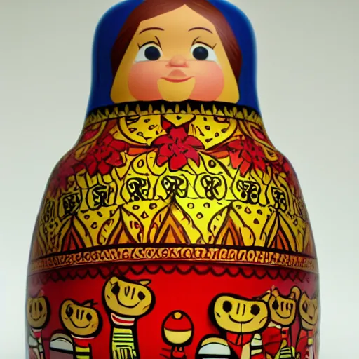 Image similar to photo of russian nesting doll of garfield