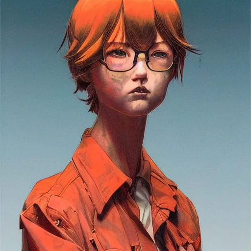 Image similar to prompt : soviet doomer portrait soft light painted by james jean and katsuhiro otomo and erik jones, inspired by akira anime, smooth face feature, intricate oil painting, high detail illustration, sharp high detail, manga and anime 1 9 9 9