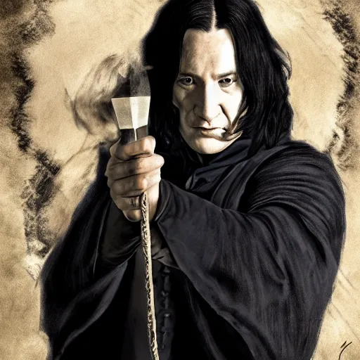 Image similar to Tom Hardy as Severus Snape, portrait, photography