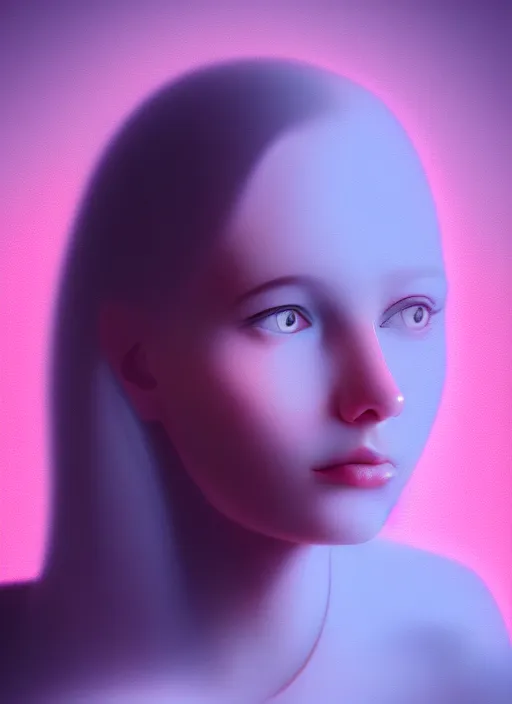 Prompt: a portrait of a pretty young lady by beeple