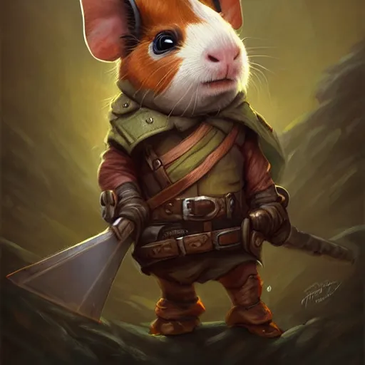 Prompt: cute little anthropomorphic Guinea Pig dressed Jetstream Sam, ultra wide lens shot , tiny, small, short, cute and adorable, pretty, beautiful, DnD character art portrait, matte fantasy painting, DeviantArt Artstation, by Jason Felix by Steve Argyle by Tyler Jacobson by Peter Mohrbacher, cinematic lighting