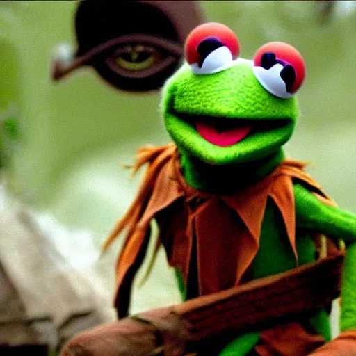 Image similar to Kermit the Frog, from Apocalypto (2006) movie