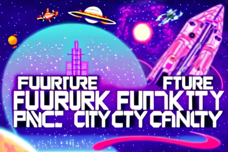 Image similar to future funk space city