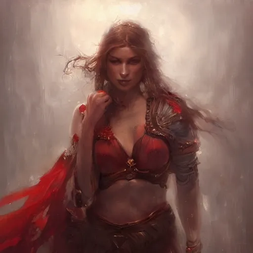 Image similar to a beautiful painting of a nord woman, by raymond swanland, featured on artstattion