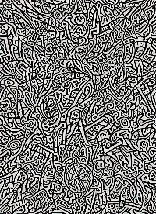 Image similar to lsd molecule morphing in sacred geometries, pattern, black and white, outline, highly detailed, intricate