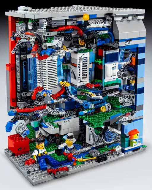 Image similar to lego set of a modern computer motherboard