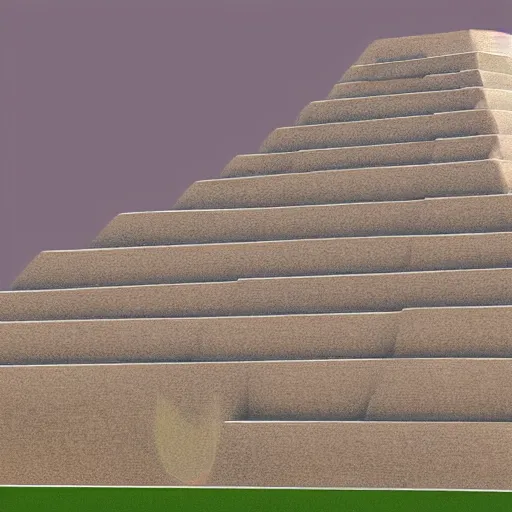 Prompt: a beautiful landscape of a ziggurat, photorealist, 4 k