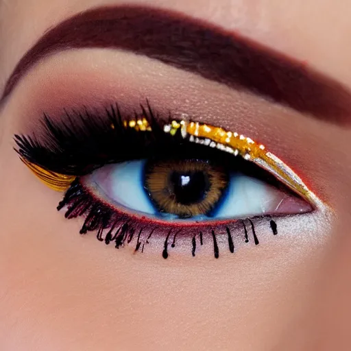 Image similar to close up of eyelids with ( ice cream sprinkles ) mascara