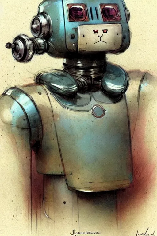 Image similar to ( ( ( ( ( 1 9 5 0 s retro future robot cat. muted colors. ) ) ) ) ) by jean - baptiste monge!!!!!!!!!!!!!!!!!!!!!!!!!!!!!!