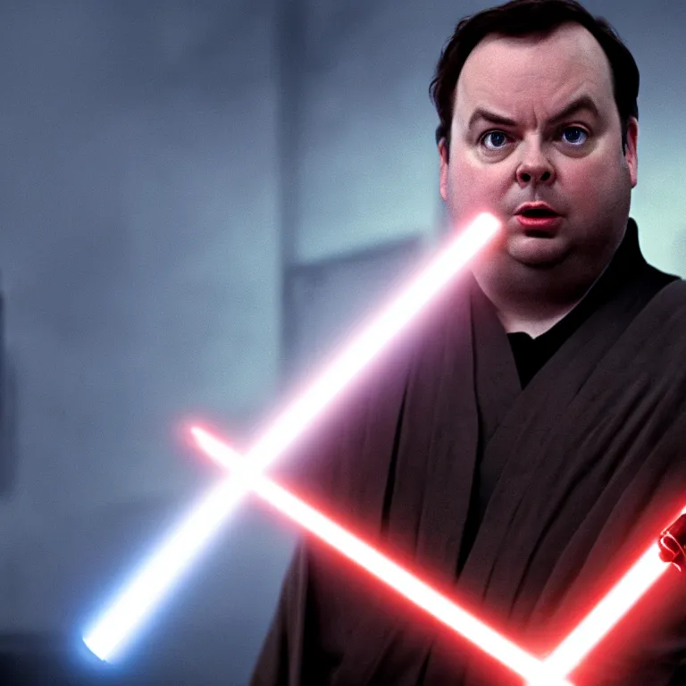 Prompt: rich evans as a jedi master, movie still, 8 k, hdr, atmospheric lighting