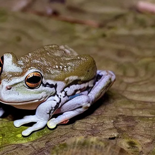 Prompt: frog that looks like donald trump