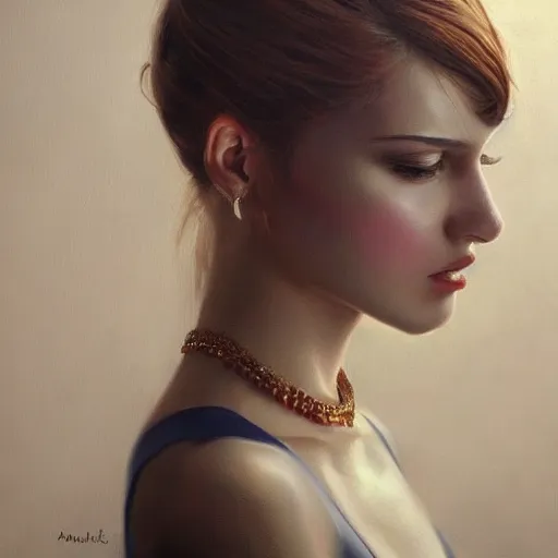 Image similar to the most beautiful woman in the world. hyper realistic painting. depth of field. trending on artstation.