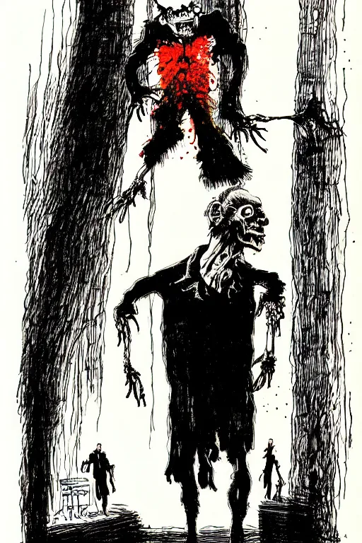 Image similar to frankenstein by ralph steadman