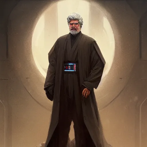 Image similar to A portrait of george lucas, star wars art, art by greg rutkowski, matte painting, trending on artstation