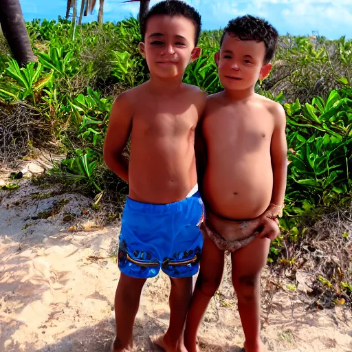 Prompt: nigel and lino as midgets in aruba