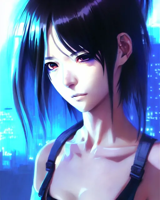 Image similar to portrait Anime Girl cyberpunk cute-fine-face, pretty face, realistic shaded Perfect face, fine details. Anime. Blade Runner vaporwave realistic shaded lighting by katsuhiro otomo ghost-in-the-shell, magali villeneuve, artgerm, rutkowski Jeremy Lipkin and Giuseppe Dangelico Pino and Michael Garmash and Rob Rey