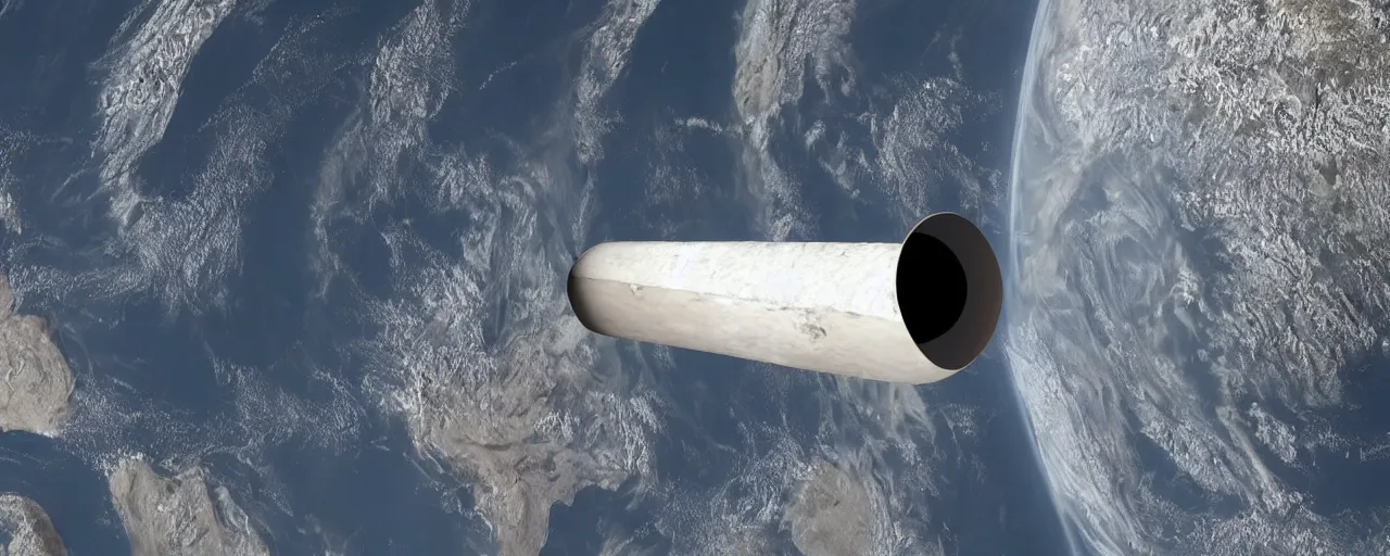 Prompt: nasa shot of a giant joint next to planet earth