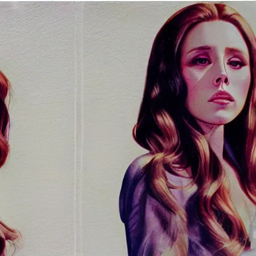 Image similar to lana del rey fighting Elizabeth olsen, photorealistic, high detail