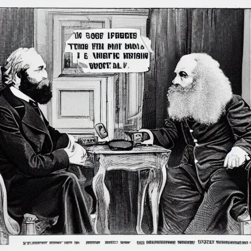 Prompt: Karl marx meeting Howard Wolowitz