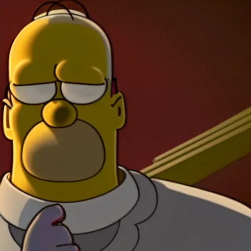 Prompt: CG Homer Simpson as Thanos, cinematic, anamorphic 4K