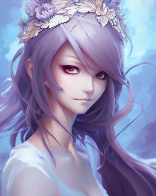 Image similar to character concept art of an anime wind goddess | | cute - fine - face, pretty face, realistic shaded perfect face, fine details by stanley artgerm lau, wlop, rossdraws, james jean, andrei riabovitchev, marc simonetti, and sakimichan, tranding on artstation