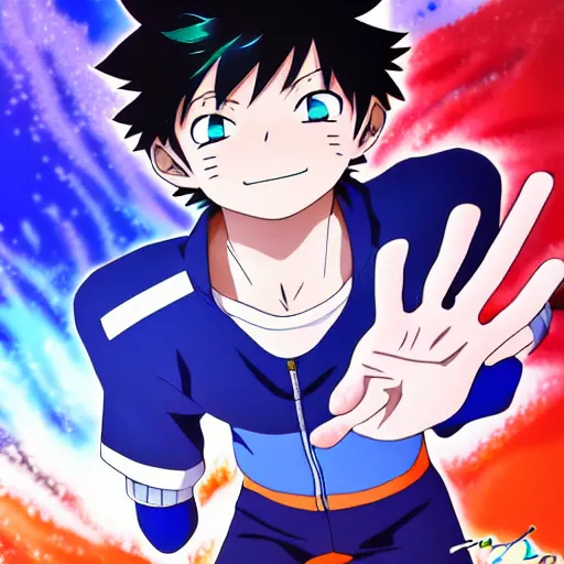 Image similar to highly detailed anime shonen art of a boy with water powers by masayoshi tanaka, in my hero academia, in naruto, 8 k, anime!!!!!!!!!!!!! trending on artstation