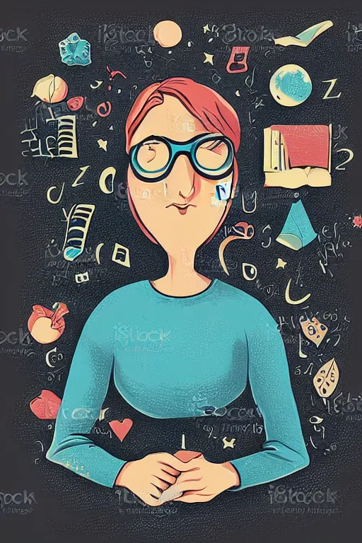 Prompt: teacher. clean cel shaded vector art. illustration art by lois van baarle