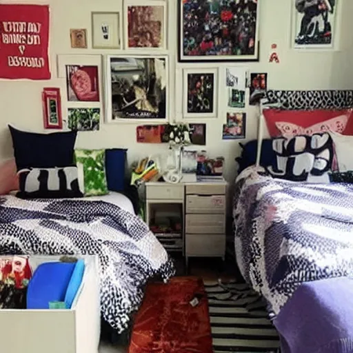 Prompt: a teenager's messy bedroom