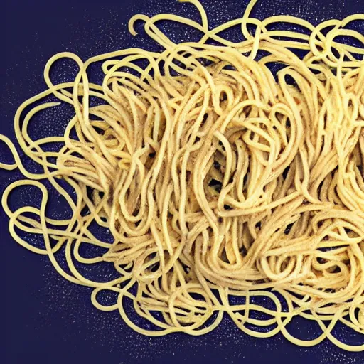 Prompt: words made of spaghetti