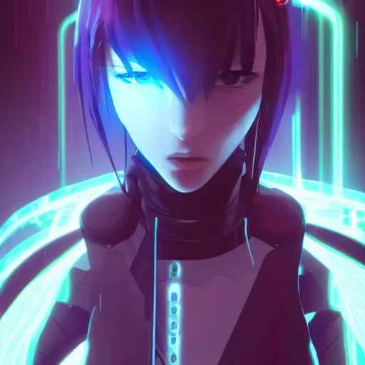 anime cyberpunk movie still arcane, small female