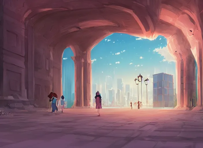 Prompt: a portal to jeddah city, digital painting, concept art, smooth, sharp focus, illustration by studio ghibli