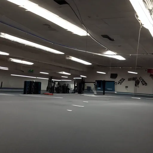 Image similar to empty gym during a power outage